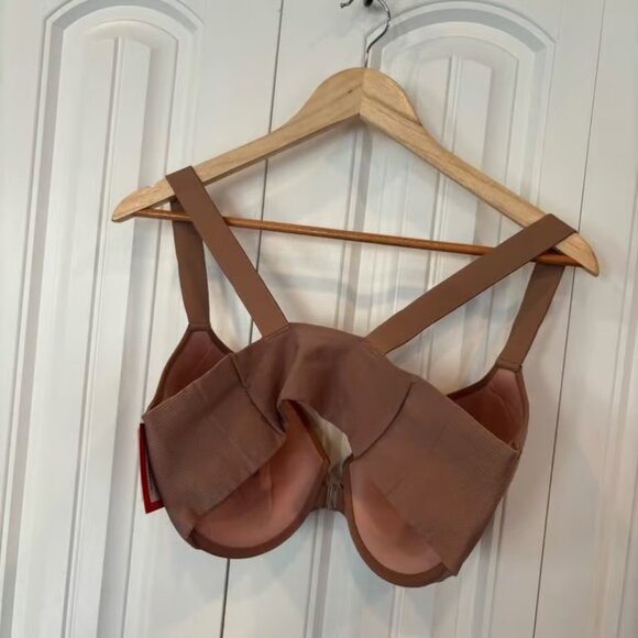 Spanx Tan Bra-Llelujah Ilusion Lace Full Coverage Bra Size 40 D - Picture 2 of 7